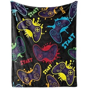 Gaming Blanket Boys Girls Gamer Blankets Boys at WorkTravel Soft Gamer Blanket Fleece Cozy Video GameBlankets Gifts for The Ultimate Gamer for Kids Teens SonHusbands Men Boyfriends