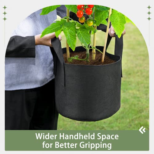 Greatbuddy 5 Gallon Grow Bags 12-Pack, Thick Fabric Pots For Plants, Sturdy Handles & Reinforced Stitching, Labels Included, Black #TOP7