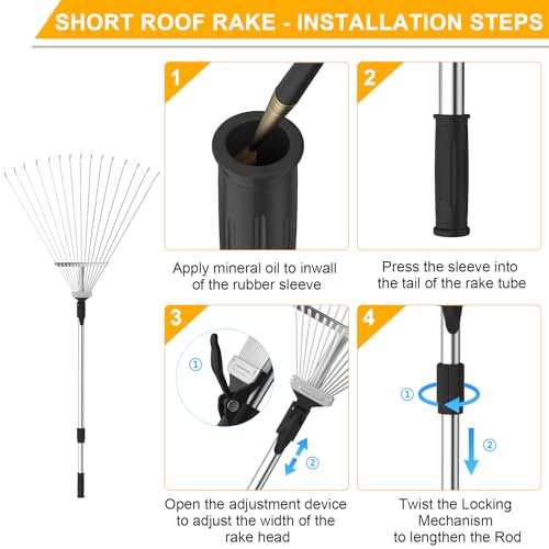 Fixm HG0311 Telescoping Roof And Yard Rake 7-31 Ft, Dual Use To Clean Leaves thumb #2