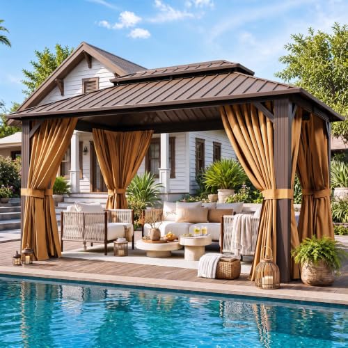 Breezestival 10x12FT Hardtop Gazebo Brown