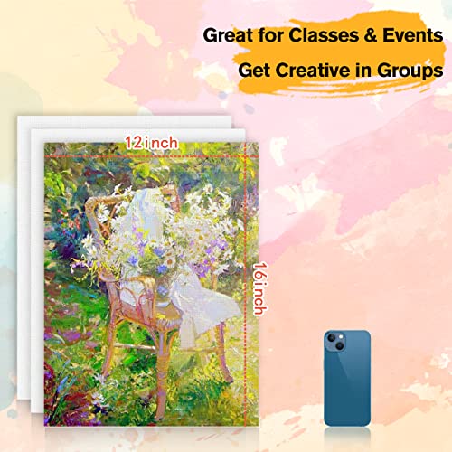 24 Pack Canvases For Painting 12 X 16 Inch, Canvas Boards For Painting- Gesso Primed Acid-Free 100% Cotton Canvas Panels For Acrylics Oil Watercolor Tempera Paints #TOP1