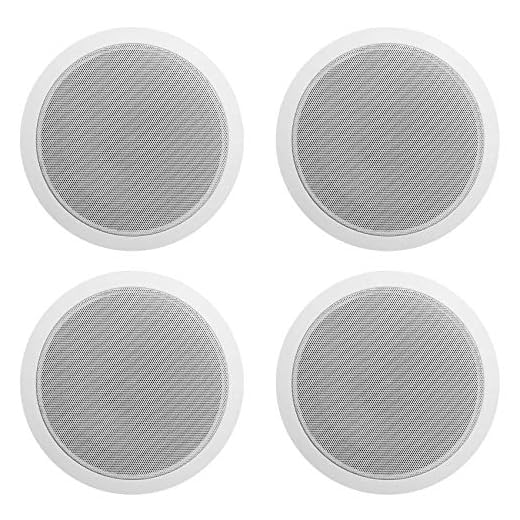 Rockville CCL6T 6" 70V Commercial Ceiling Speakers (4-Pack), White, High-Performance Audio, Easy Installation, Wide Sound Dispersion, Perfect for Restaurants and Offices