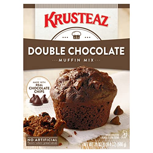 Krusteaz Muffin Mix, Double Chocolate Muffin Mix, Made With Real Chocolate Chips & No Artificial Flavors, Colors Or Preservatives, 20 Oz Box (Pack Of 3) #TOP23