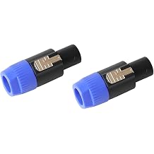 2 PCS Speakon to 1/4 Inch TS Adapter Cable,NL4FC Male to 6.35mm Mono Female Audio Converter,Speakon Connector for Speaker,Amplifier,Mixer,DJ Gear to 4 Pole Audio Speakon Cable,Speaker and PA System