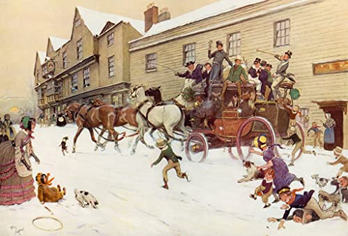 Peinture abstraite Noël au Inn de Cecil Aldin pour habiller un mur blanc