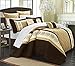 Chic Home 35CQ120-AN 8 Piece Livingston Comforter Set, Gold, Queen