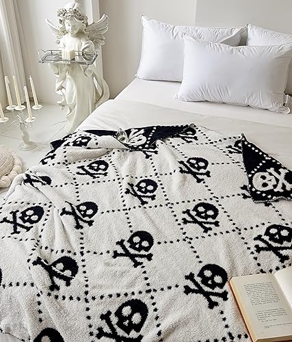 Repreconf BLANKET-0808 Ultra Soft Cozy Happy Halloweencheckered Skull Print Fluffy Microfiber Knitted Throw Blanket Lightweight Blanket For Sofa Couch Bed Travel 50 Inchx60 Inch thumb #5