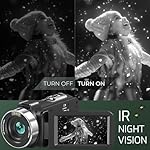 Camcorder Video Camera 4K Ultra 48MP Vlogging Camera for YouTube 18X Digital Zoom Camcorder Recorder 3.0" LCD Touch Screen IR Night Vision with Remote Control, 32GB SD Card, 2 Batteries - Image 3