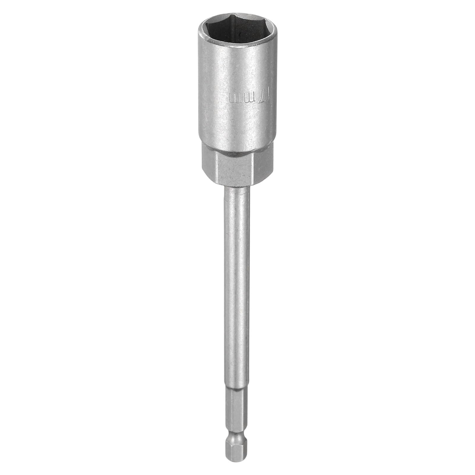 sourcing map Nut Driver Drill Bit 16mm Metric Impact Socket 1/4" Hex Shank 6" (150mm) Extra Long 6-Point Sockets Quick-Change CR-V Steel Bolt Setter for Power Drill Drivers — image 1