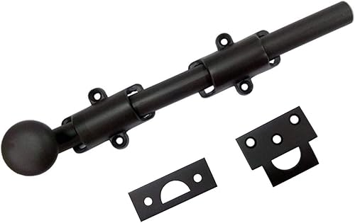 Miniatura 16 de QCAA Perno de puerta holandés de latón macizo, 36 ", latón pulido lacado, 1 paquete, hecho en Taiwán