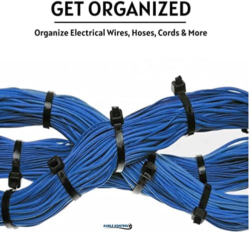 Kable Kontrol Heavy Duty Cable Zip Ties 100 Pcs 15 Inch Black, 250 Lbs Tensile Strength, Self-Locking UV Resistant Plastic Nylon Wire Ties, for Indoor or Outdoor Use - 5