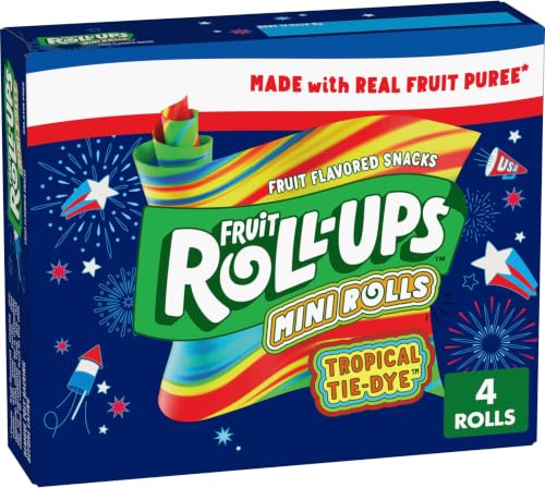 Fruit Roll-Ups Tropical Tie-Dye Mini Roll-Ups 4 CT (Pack of 12)