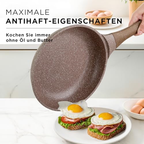KASANOVA Antihaft-Topfset 0% Fett, Induktionskochgeschirr für alle Kochfelder, Pfannen- und Topfset mit 4-Schicht-Antihaftbeschichtung und modernem Design (10) – Bild 4