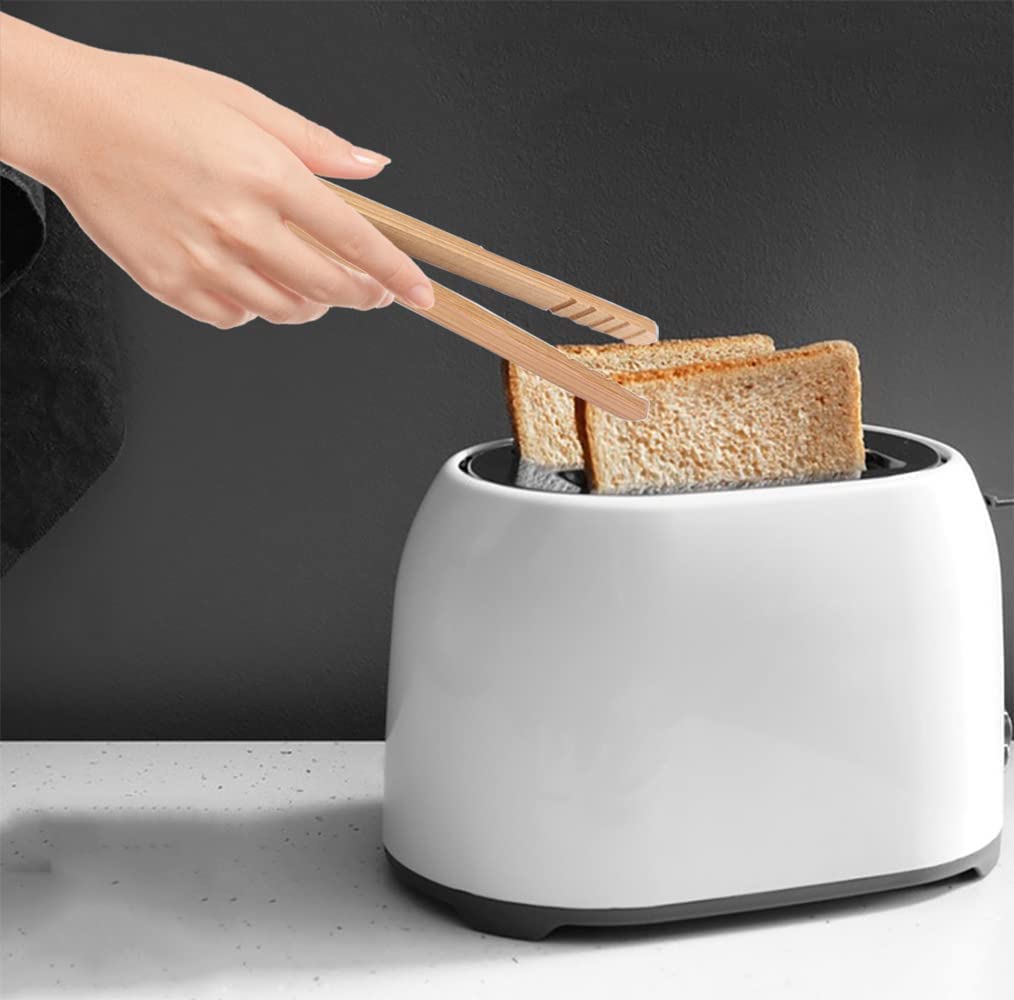 WJRQD Pakket van 2 herbruikbare klassieke bamboe toasttang, 30 cm, keukentang voor koken, brood, fruit, thee en komkommers