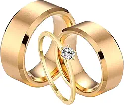 Par de Alianças Casamento Chanfradas 8mm Banhado a Ouro 18k Noivado Casal Aliança Ouro