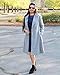 CURLBIUTY Women Swing Double Breasted Coats Long Trench Coat Jacket Grey L