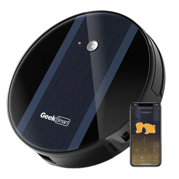 Geek Smart Robot Vacuum Cleaner G6, 1800Pa Strong Suction, Automatic Self-Charging, App Control, Hard Floors to Carpets, Darkblue