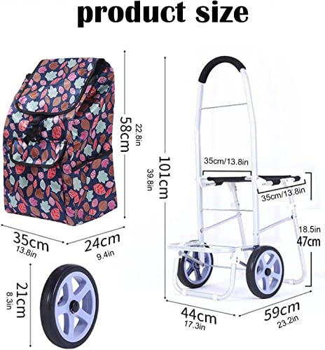 Einkaufstrolley Faltbarer Einkaufswagen Einkaufswagen for Lebensmittel Mit Rädern , Abnehmbarer Wasserdichter Rollender… – Bild 7