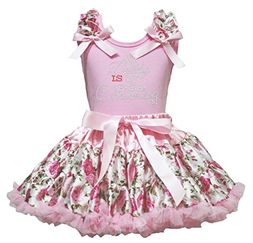 Vestido de San Valentín para niña con falda rosa de flores para fiestas y paseos