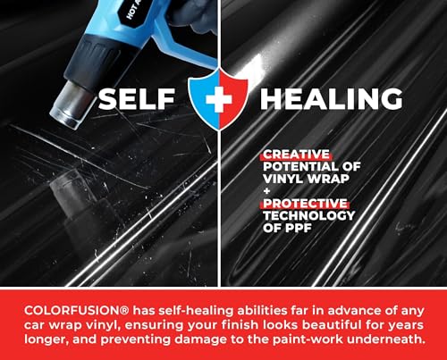 Image of ColorFusion PPF by VViViD, Gloss Piano Black Dry Apply PPF Vinyl Car Wrap Roll 1ft x 5ft