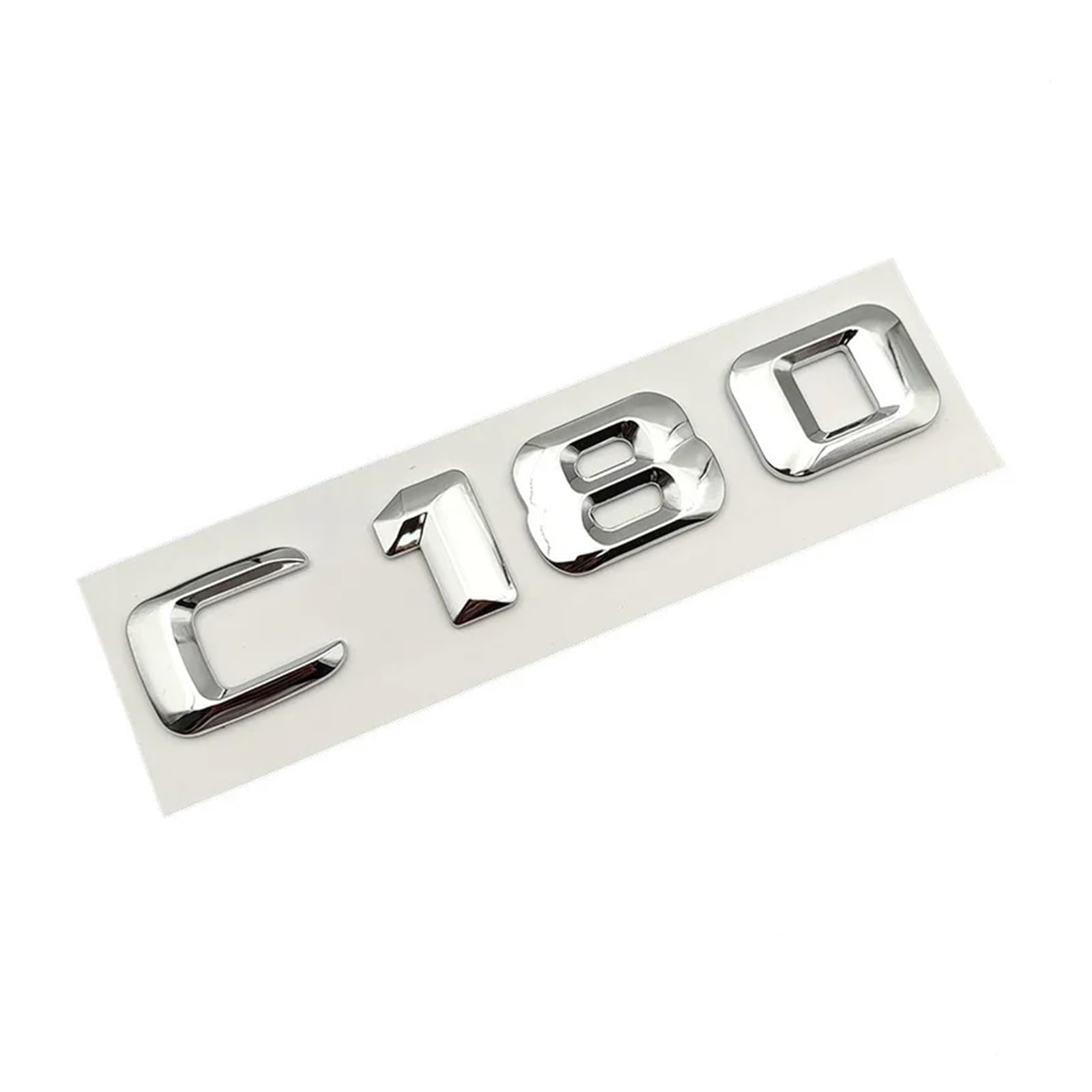 NIBOTT 3D ABS Chrome Car Rear Trunk Emblem Badge Letters C180 C200 C220 C250 C300 C350 4MATIC Logo Fit For Mercedes W205 W204 Accessories(C180)
