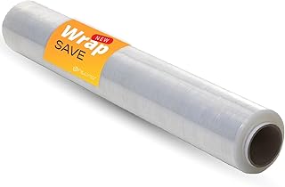 OFITURIA Film Transparent pour Emballer de 50 cm de Large et Extensible Jusqu'à 300 Mètres de Long - Rouleau de Film Élastique Manuel pour Emballage Industriel - 1 unité Wrap Save