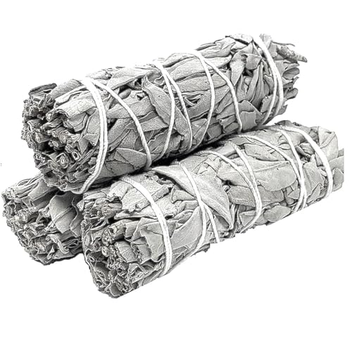 Atado de Salvia Blanca - Pack 3 - INKANAT - Hierba Sagrada de los nativos Americanos - Ideal para Limpieza Espiritual y Rituales Energéticos.