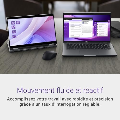 Dell Souris silencieuse MS355 – Souris sans Fil avec clics Silencieux, capteur Optique 1000 DPI et connectivité Bluetooth