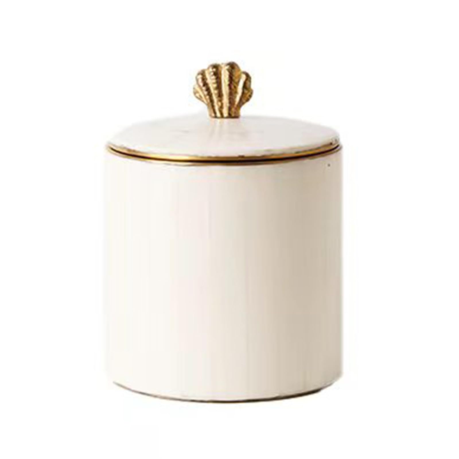 Qianly Tarro corativo Multiusos Recipien Almacenamiento Ligero Recipien corativo para Coleccionistas, Cocina, Estanría, 10 10 H12cm, Blanco con Rayas Verticales