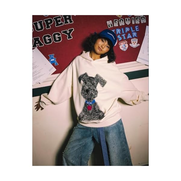 Aelfric Eden Dog Graphic Hoodie Oversized Cute Star Sweatshirt Unisex Y2k Casual Hooded Pullover - Image 4