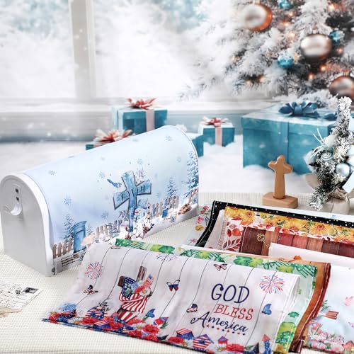 Image of Dispowreath 12 Pcs Christian Seasonal Mailbox Covers Magnetic Standard Size 18 x 21 Inch Spring Easter Summer Patriotic Magnetic Mailbox Covers for Garden Yard Outdoor Decor
