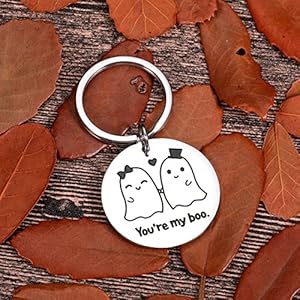 White elephant gifts for adults boo keychain gifts for couple boyfriend valentines gifts for him husband from girlfriend wife wedding anniversary birthday halloween boo basket stuffers for women her  urban country home decor