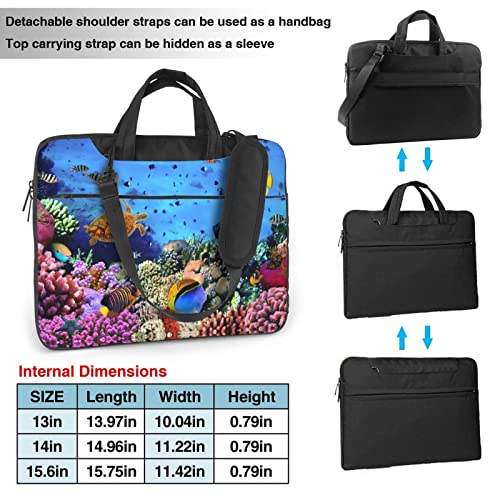 Bolso maletín para portátil con estampado de peces miniatura 4