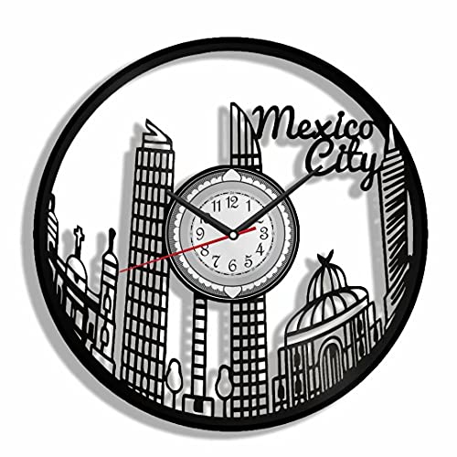 Reloj de pared vinilo México 12 pulgadas diseño vintage miniatura 1