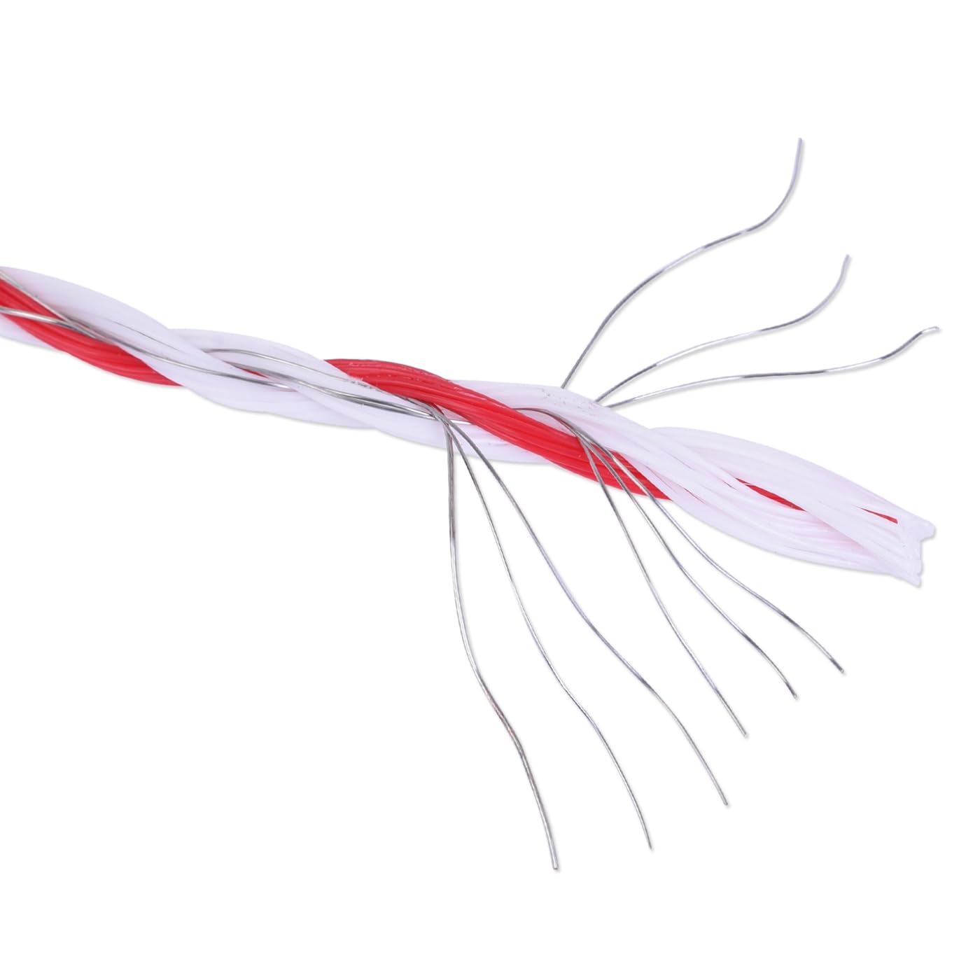 VOSS.farming Hilo Conductor para Pastor eléctrico 1000m, 1x0,25 Cobre + 8x0,2 INOX, Blanco-Rojo