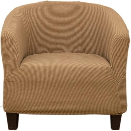 JABSY Funda de silla de sofá media redonda de vellón de maíz gruesa de una pieza funda elástica resistente a las manchas color mediano tamaño 1