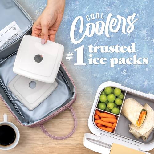 Image of Cool Coolers by Fit & Fresh Slim Ice Packs, Quick Freeze Reusable Ice Packs for Lunch Boxes & Coolers, Long-Lasting, Space Saving Lunch Ice Packs, Ivory, 4Pk