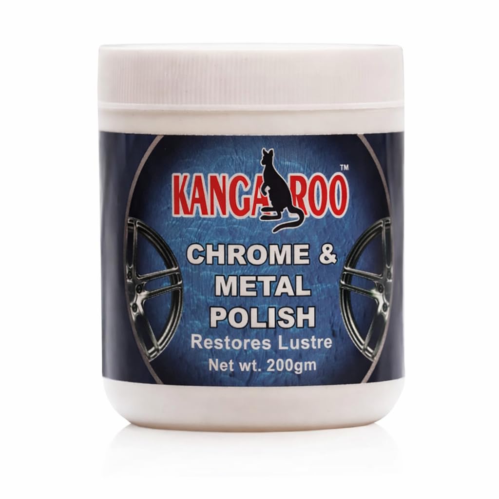 KANGAROO Chrome And Metal Polish For Chrome, Copper, Brass, Bronze, Gold, Nickel And Stainless Steel. All Metal Cleaner, Polisher And Protectant. Removes Oxidation And Discoloration (200 Gram)-image-2