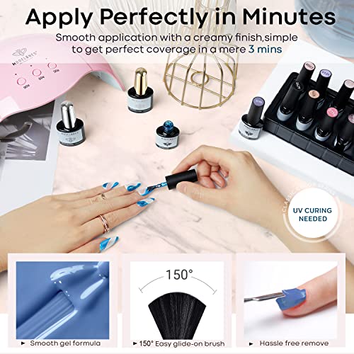 Modelones 35Pcs Gel Nail Polish Kit With U V Light 48W Nail Dryer 12 Colors Pink Glitter Blue Gel Polish Set, Glossy & Matte Base Top Coat/Manicure Tools/Nail Art Decoration/Diy At Home Gift For Women #TOP7