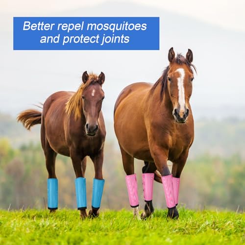 Image of Set of 8 Mesh Fly Boots for Horse Breathable Mesh Horse Boots Protective Loose Wraps Adjustable for Preventing Legs Reduces Flies and Mosquitoes Bites