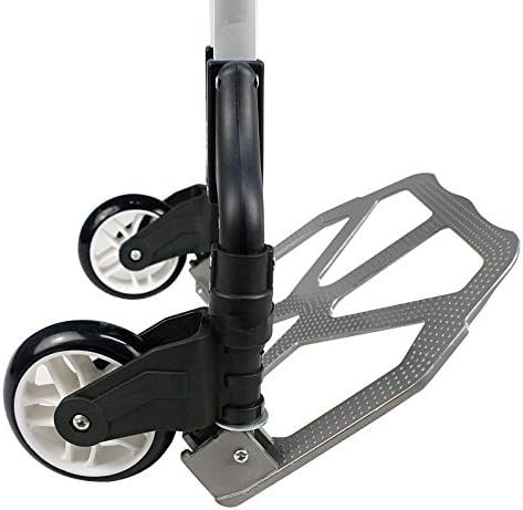 Miniatura 7 de Smartxchoices Camión de mano plegable, carrito de carrito con ruedas y mango telescópico, cuerda elástica, carrito de equipaje de aluminio portátil,