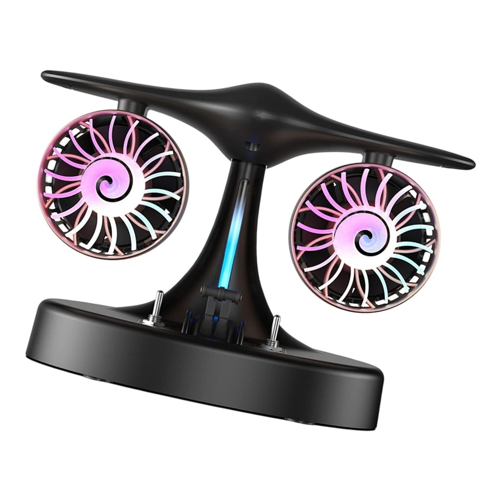 Ventilador de escritorio de 5000 mAh, con forma de plano, doble cabeza, recargable, dispositivo de refrigeración con textura de plástico para viajes y refrigeración