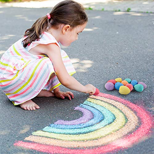FUNNISM 18 Pack Jumbo Easter Sidewalk Chalk Set,Easter Eggs Bunny Chicken Shaped Chalks for Kids Toddlers Boys Girls,Easter Basket Stuffers Gifts,Easter Crafts for Kids,Easter Party Favors Decorations