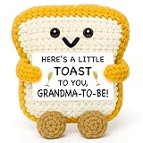 New Grandms to Be Gifts, Pregnancy Announcement for New Grandmother, Christmas First Time Grandma Present, Funny Baby Shower Gender Reveal Party Gift for Nana, Handmade Crochet Toast for New Nana