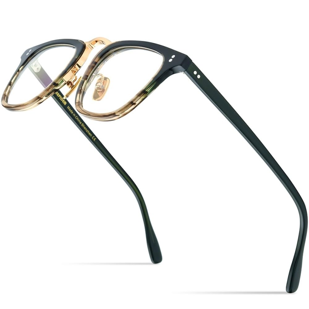 MUTYNE Montura de gafas de acetato para hombre, anteojos cuadrados Retro Vintage, gafas para mujer