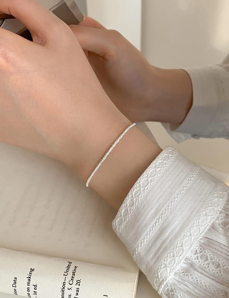 Sparkling/Rope/Box Bracelet for Women Men 2mm 2.5mm 3mm 5mm Diamond-Cut Silver/Gold Sparkling/Box/Rope Chain Bracelet for Gril 6.5/7/7.5/8/8.5/9 Inch - Image 4