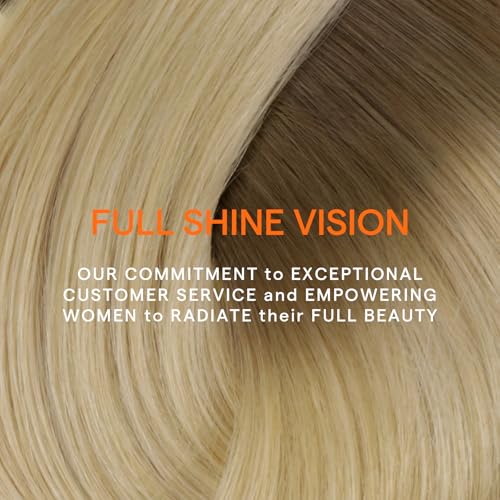 Image of Full Shine Human Hair Clip in Extensions, Light Brown to Blonde, 20 Inch