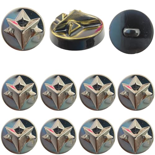 Ani accessories Round Elevated Pyramid Golden Shank Button for Clothes Double Breasted Coat Blazer Suit Bandhgala Sherwani and Indian Dresses Sports Coat (Pack of 8, Elevated Pyramid)