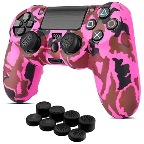 Funda de Silicona TNP para Mando PS4 Slim Camuflaje Rosa Cover