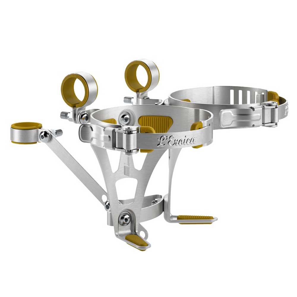 Elite Fahrrad-Flaschenhalter Eroica Doppelhalter Silber